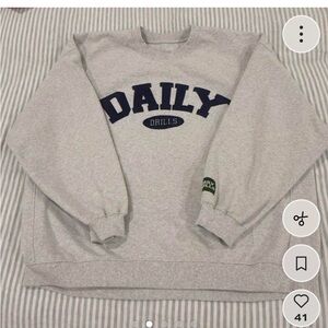 ISO!!!! Not for sale - DAILY DRILLS gray sports crewneck sweatshirt in XS/S!!!
